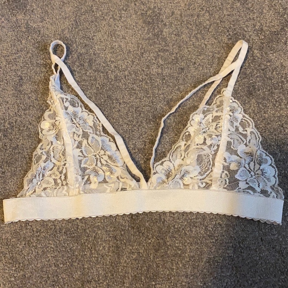 Super cute white bralette.